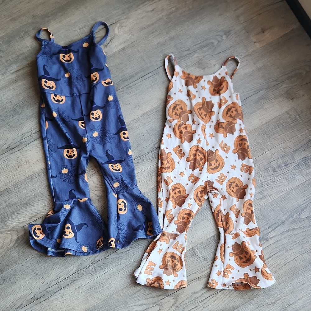 Halloween Pumpkin Print Rompers